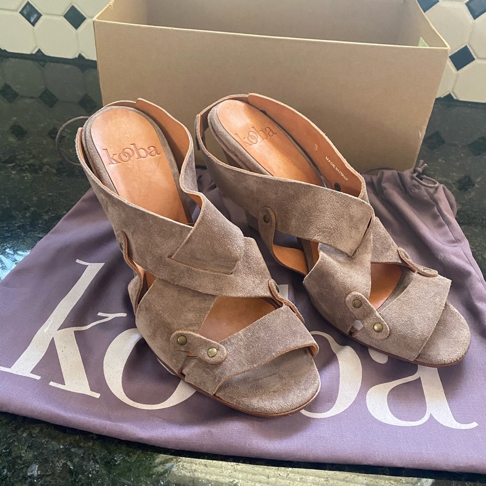 NEW Kooba Suede Double Strap Heels 8